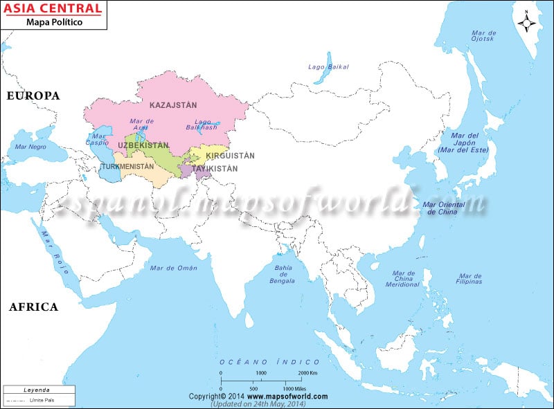 Mapa de Asia Central