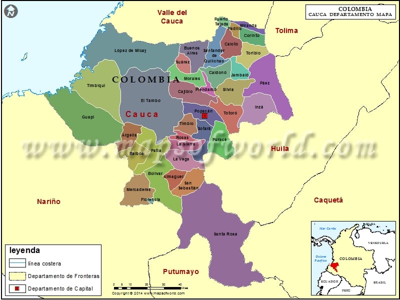 Mapa de Cauca