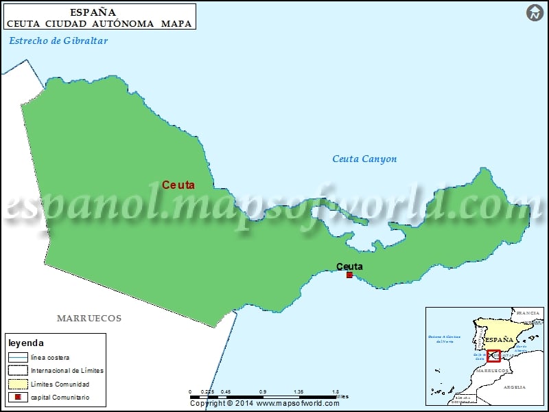 Mapa de Ceuta