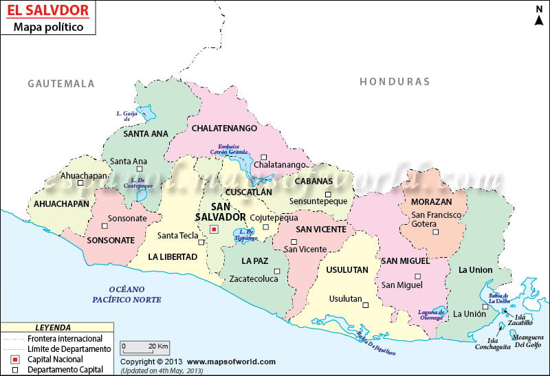 Mapa Politico de El Salvador