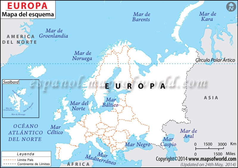 Mapa de Europa en Blanco