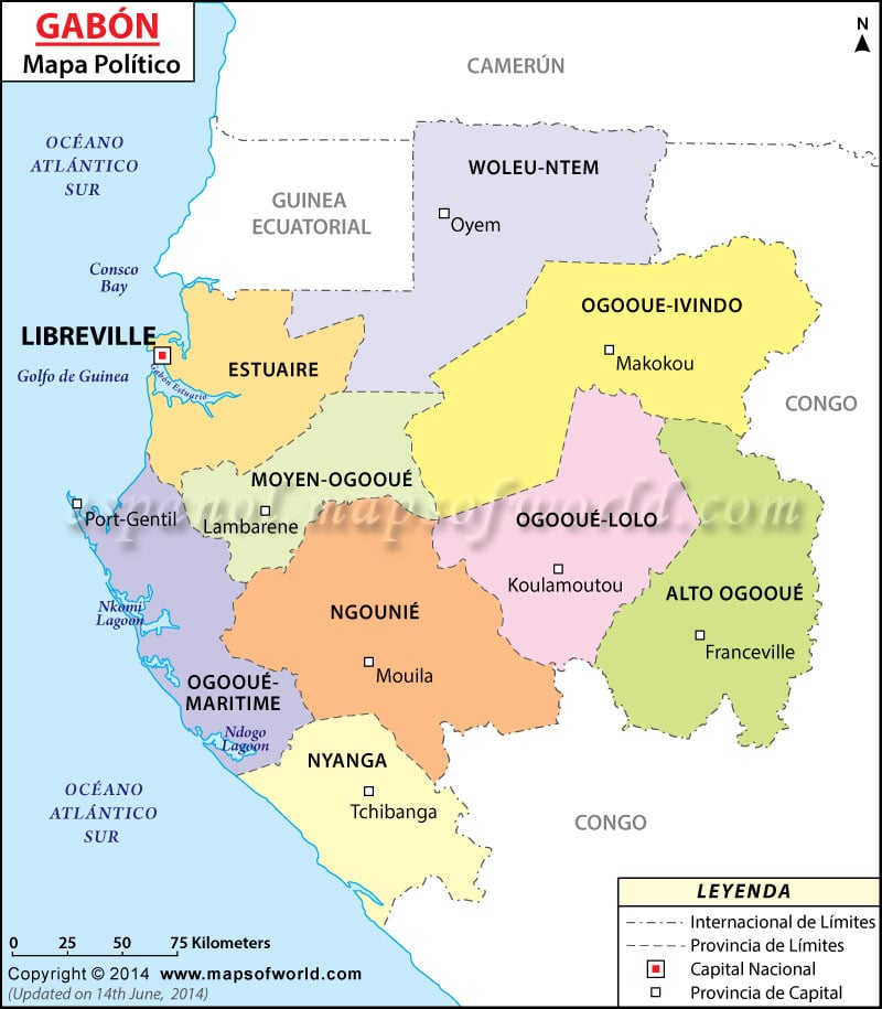 Mapa de Gabon