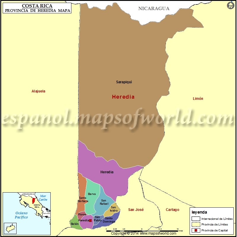 Mapa de Heredia