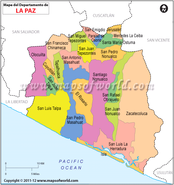 Mapa de La Paz El Salvador