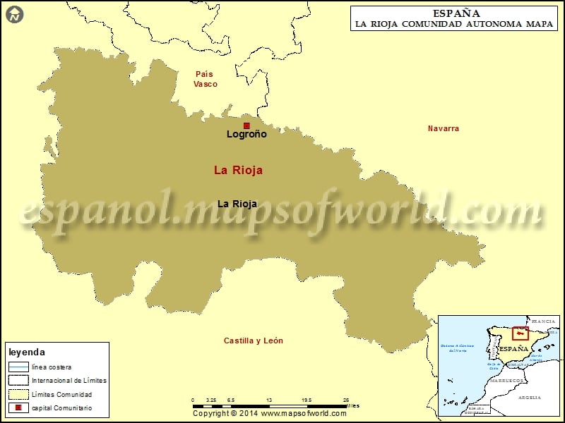 Mapa de La Rioja - Espana