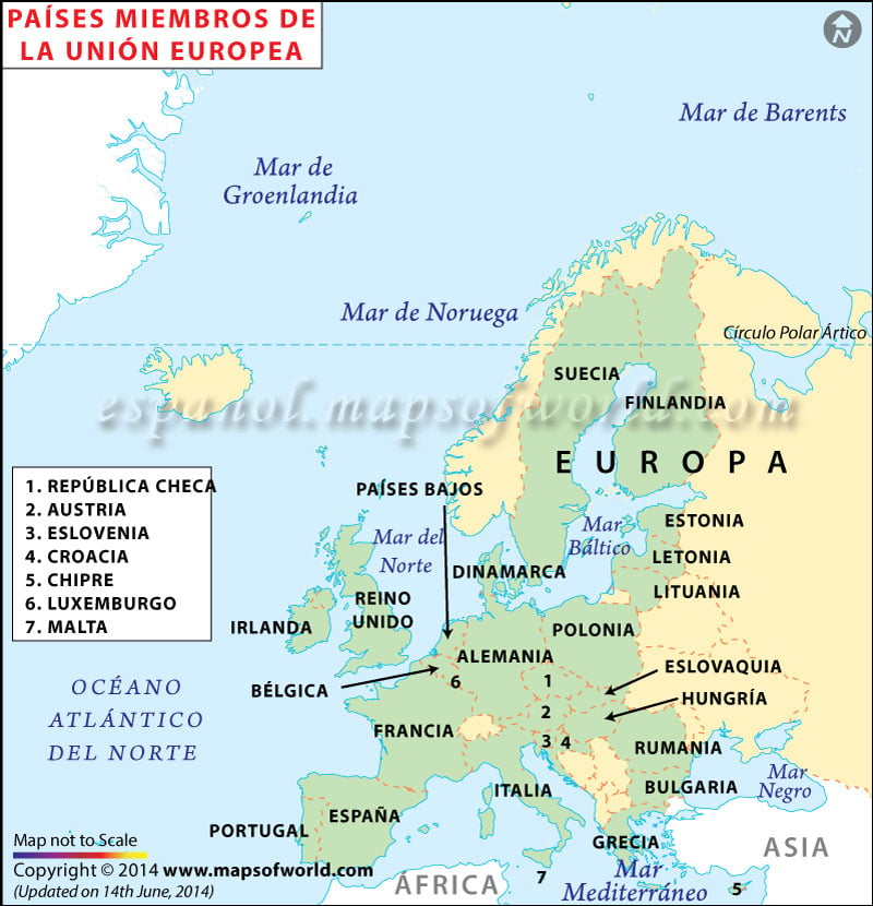 Mapa de La Union Europea