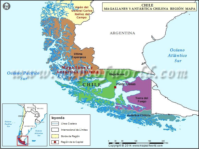 Mapa de Magallanes Chile