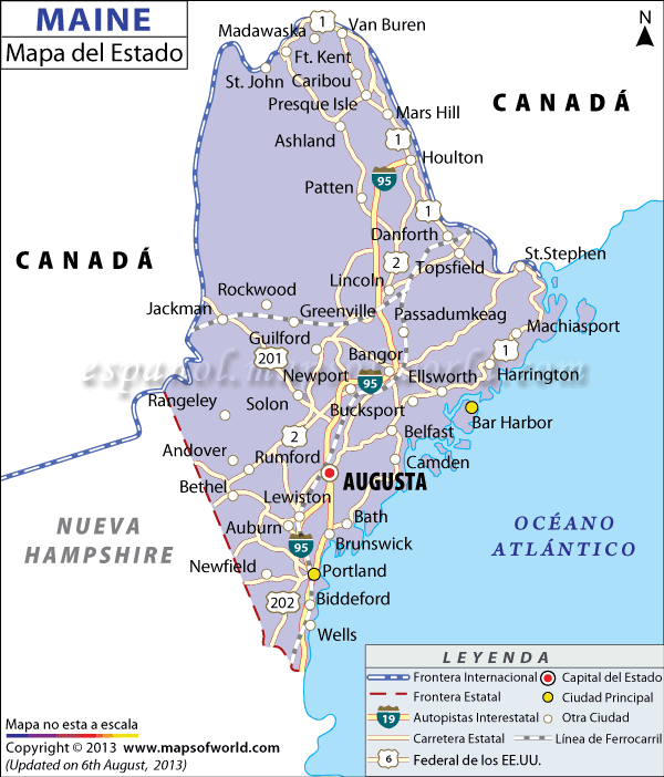 Mapa de Maine