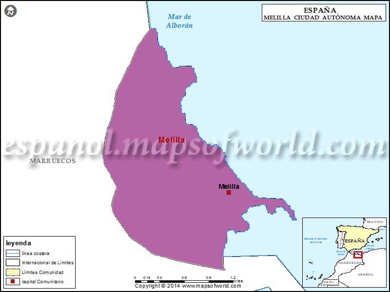 Mapa de Melilla