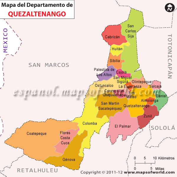 Mapa de Quetzaltenango