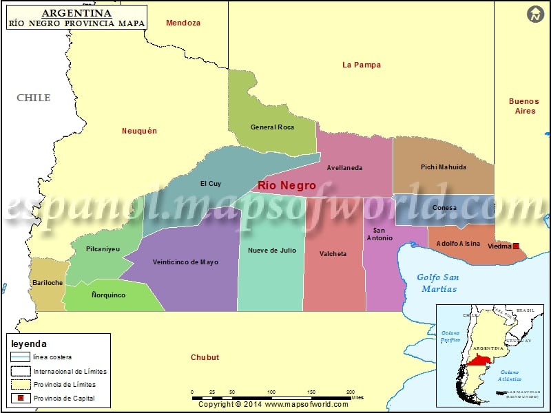 Mapa de Rio Negro Argentina