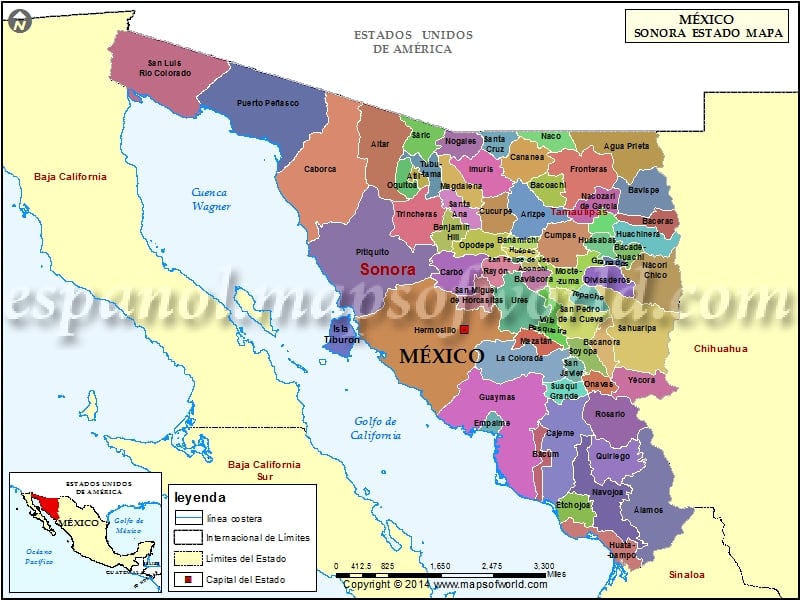 Mapa de Sonora