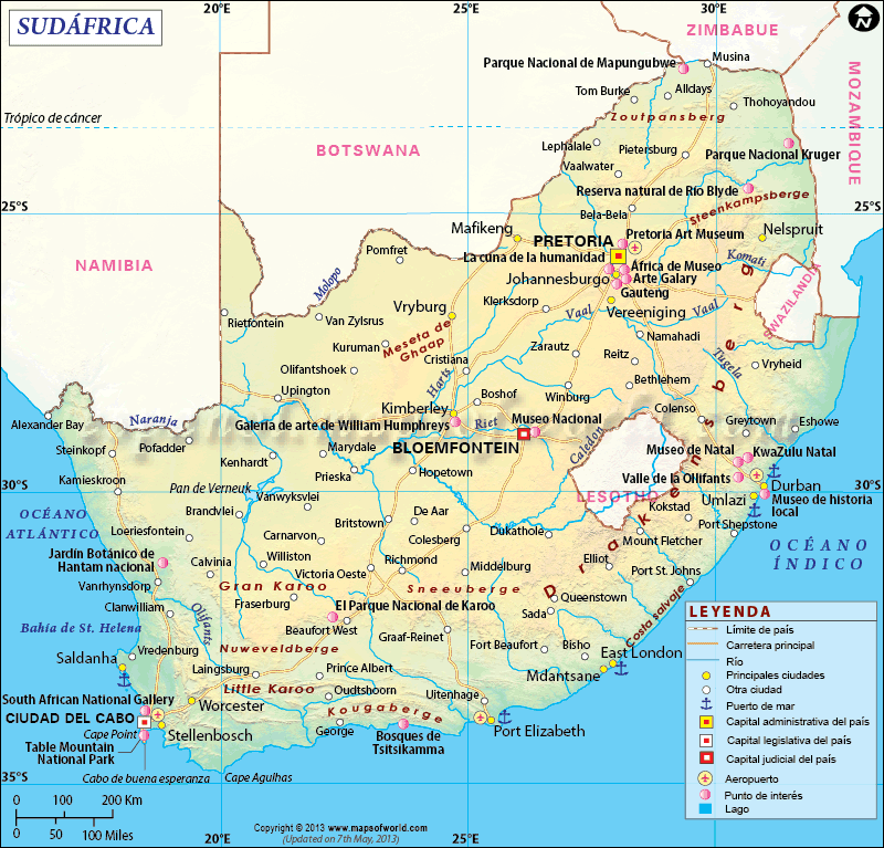 Mapa de Sudafrica | Mapa Sudafrica