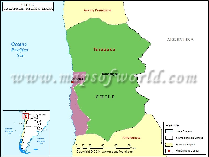 Mapa de Tarapaca Chile