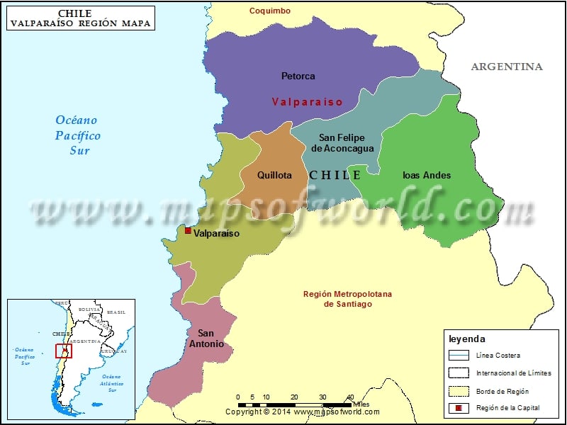 Mapa Valparaiso Chile