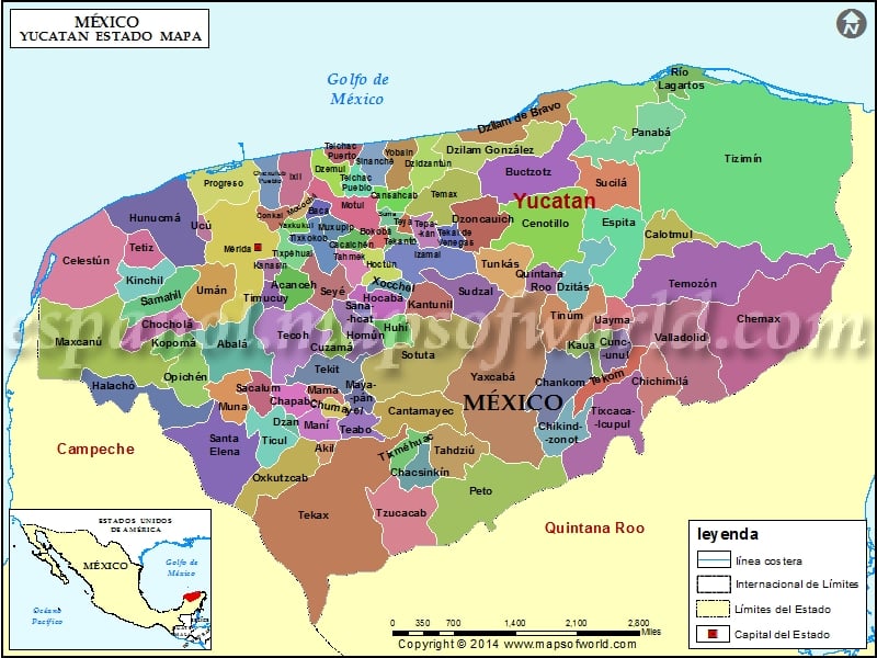 Mapa de Yucatan