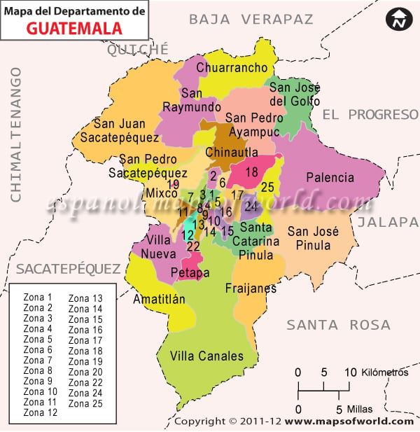 Mapa del Departamento de Guatemala