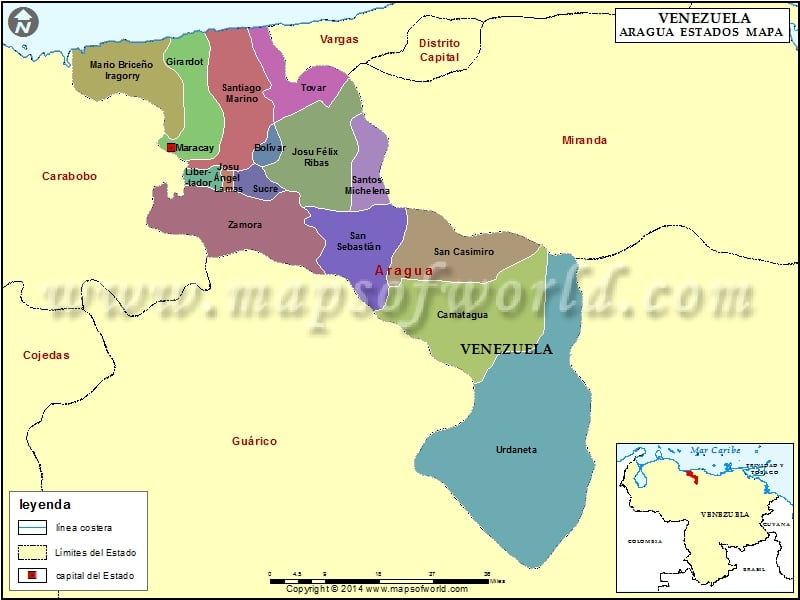 Mapa del Estado Aragua