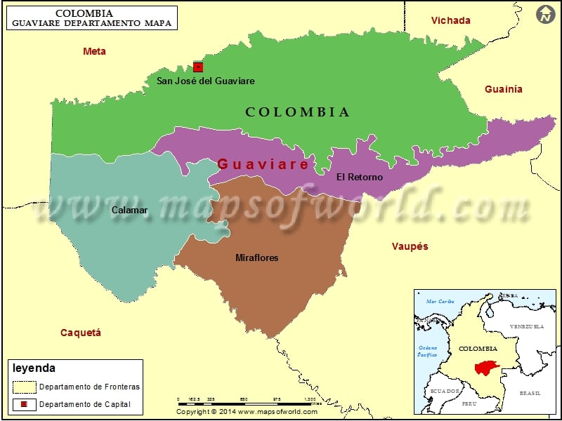 Mapa del Guaviare
