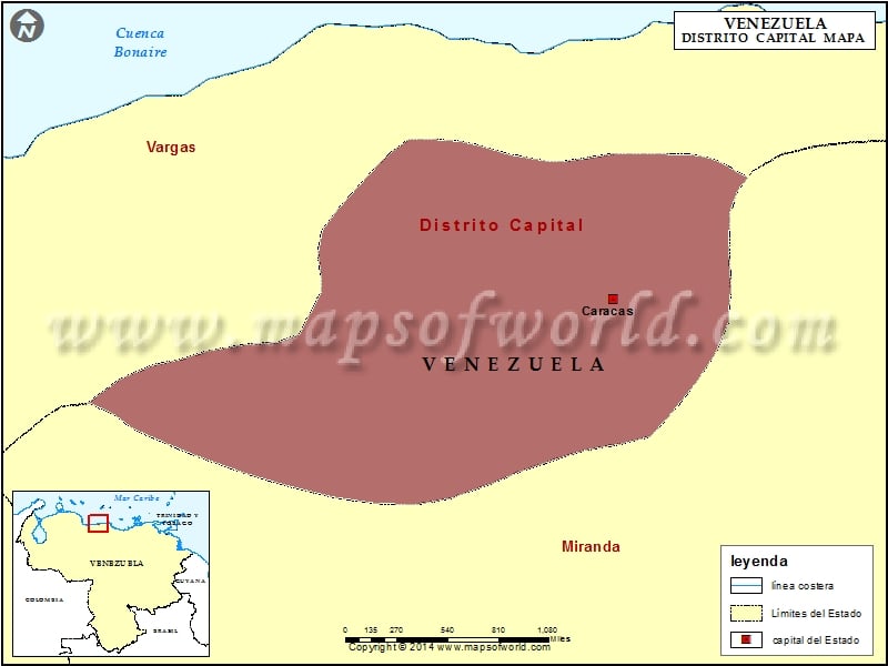 Mapa Distrito Capital Venezuela