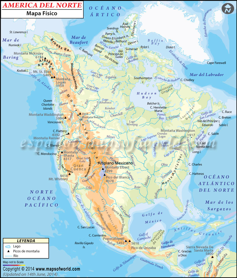 Lista 92 Foto Mapa Fisico Mudo De America Del Norte Para Imprimir En A4 Alta Definición 2456