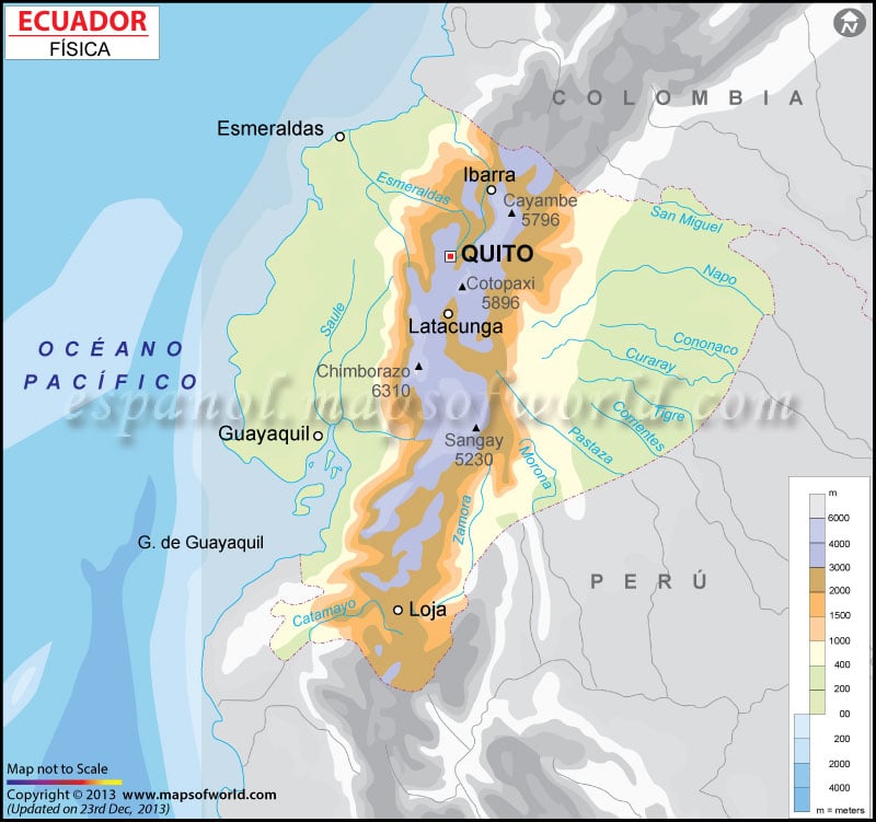Mapa Fisico del Ecuador