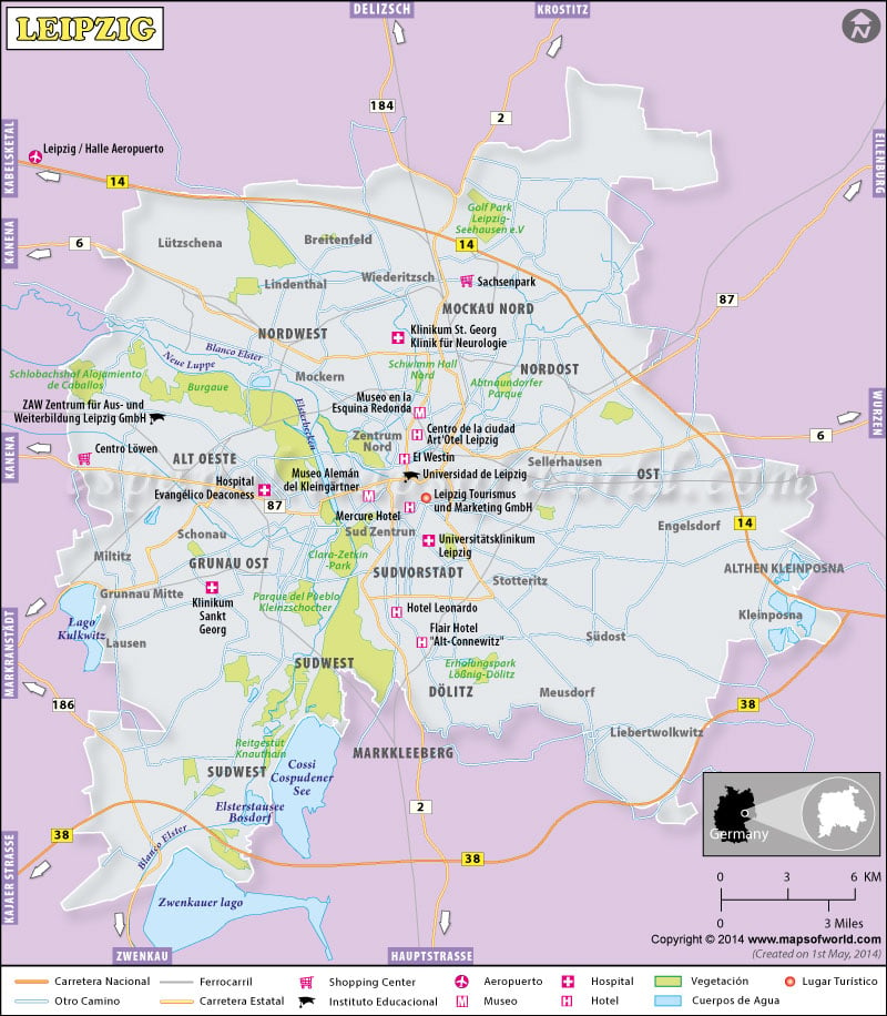 Mapa Leipzig
