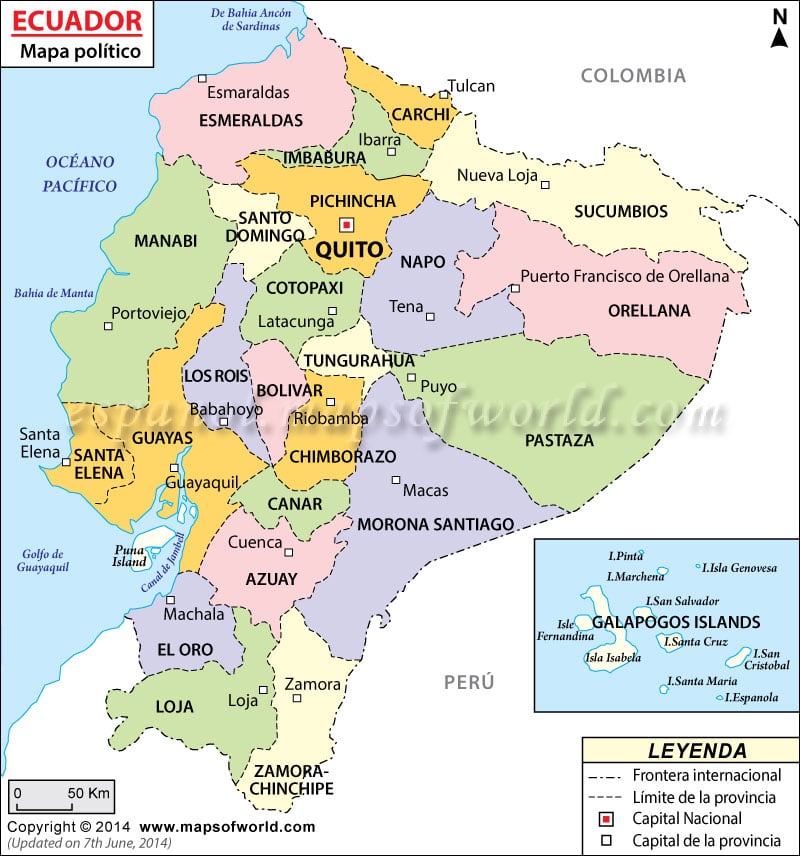 Mapa Politico de Ecuador