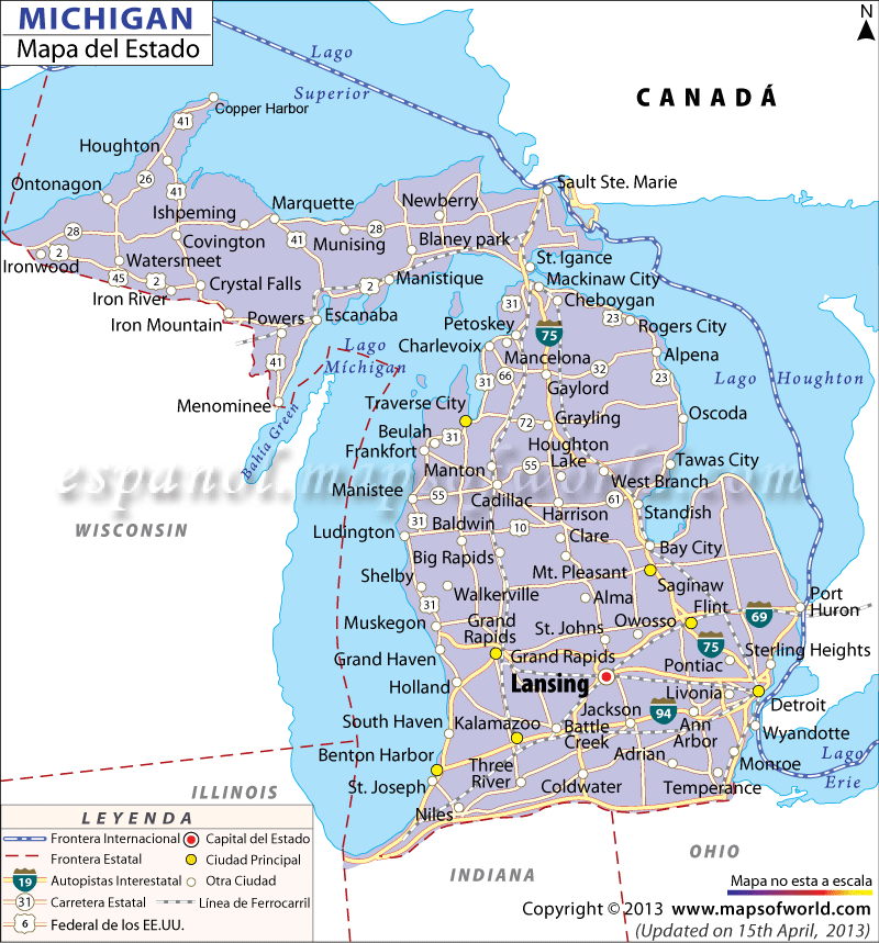 Mapa de Michigan