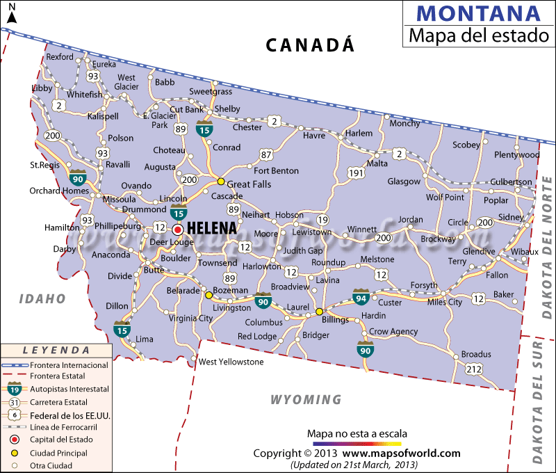 Mapa de Montana