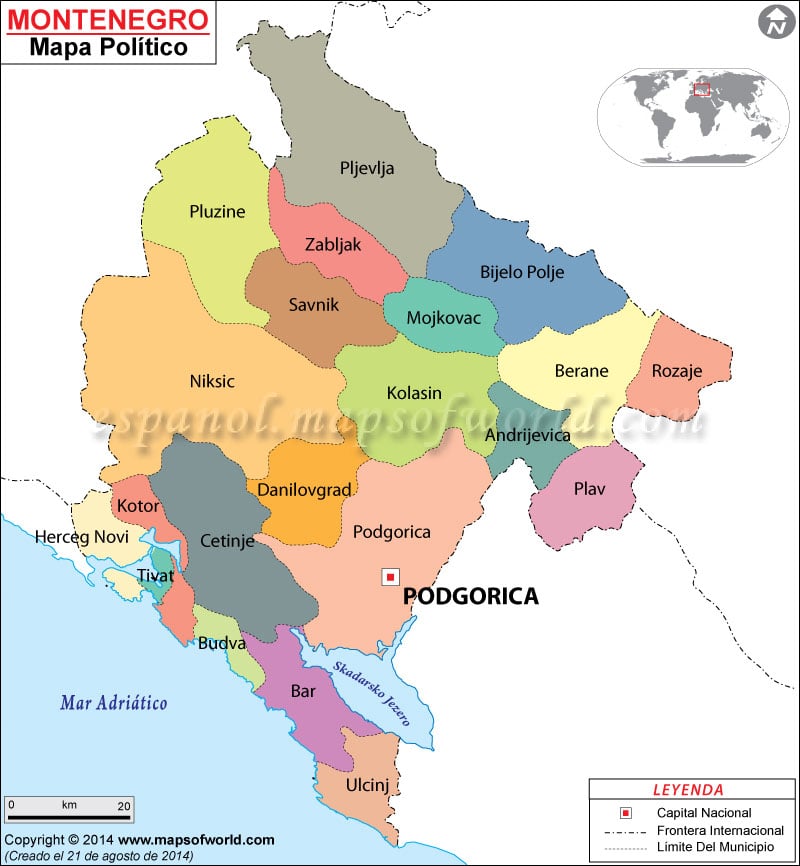 Montenegro Mapa