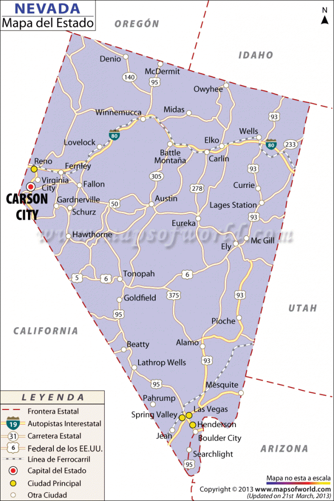 Mapa de Nevada