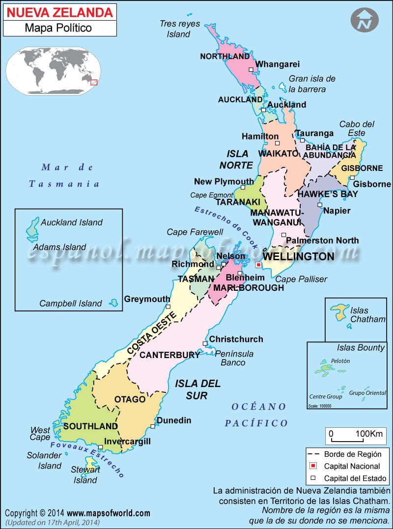 Nueva Zelanda Mapa