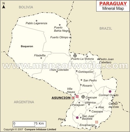Mapa de Minerales de Paraguay