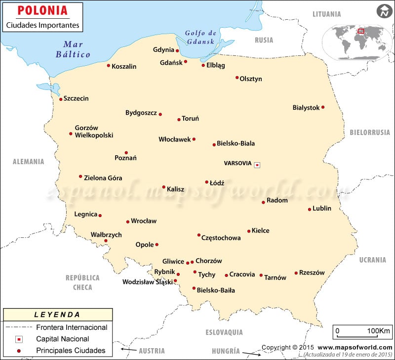 Polonia Ciudades Mapa
