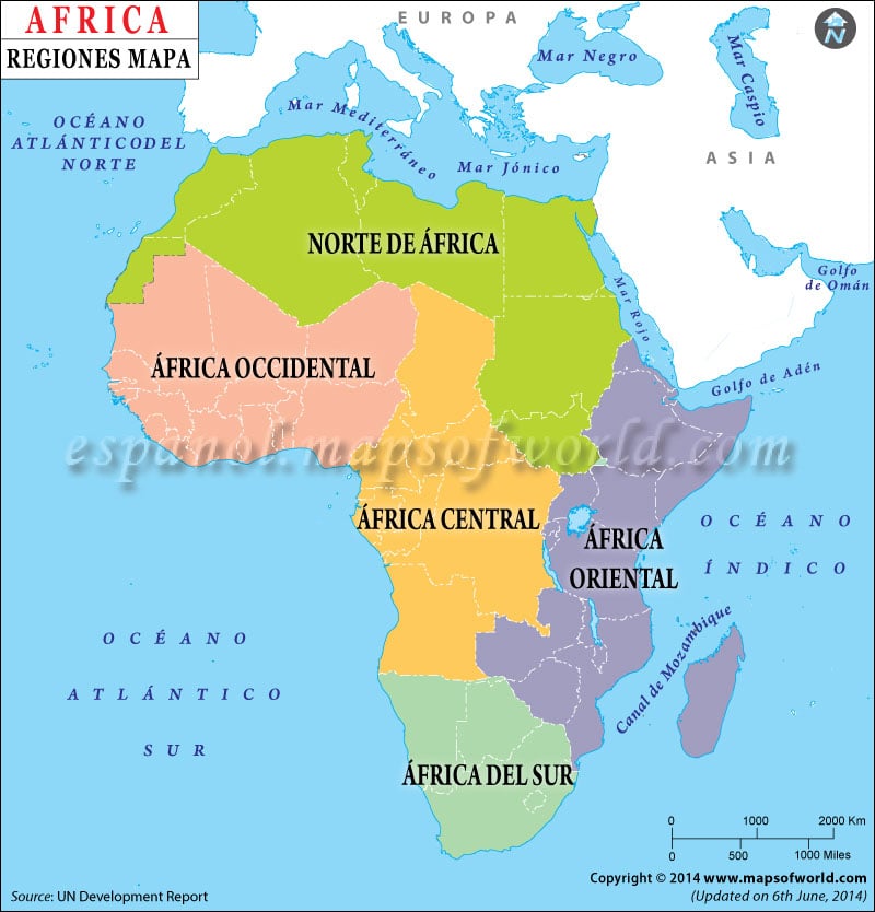 Regiones de Africa Mapa