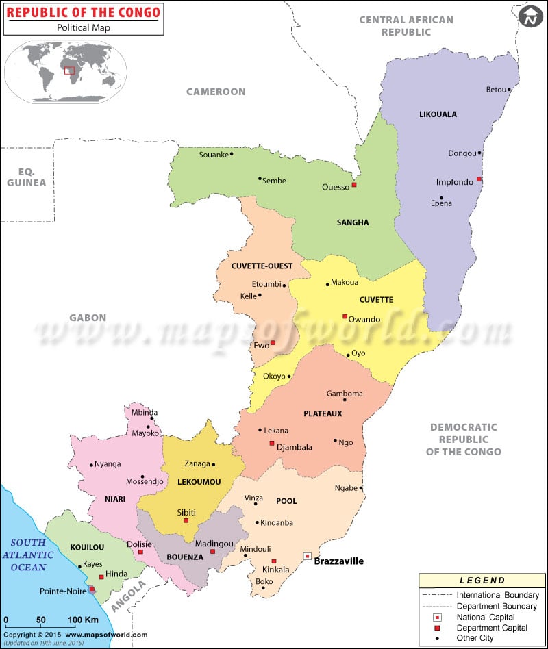 Mapa de la República del Congo