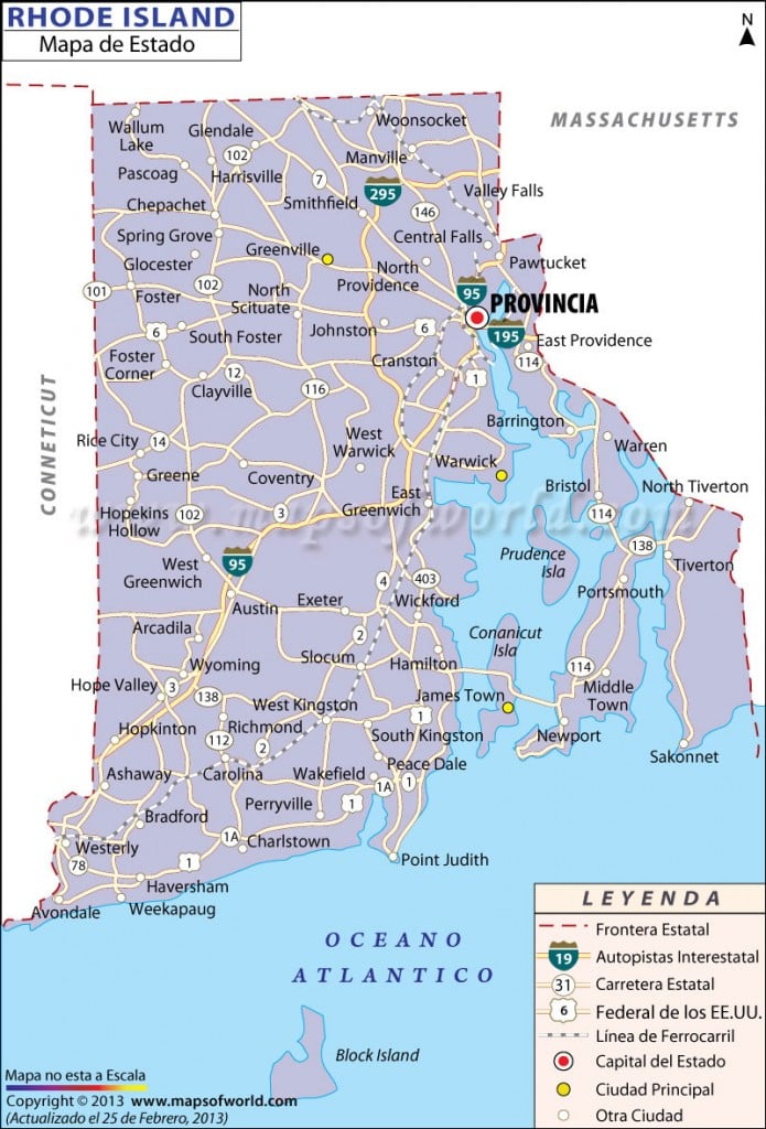 Mapa de Rhode Island