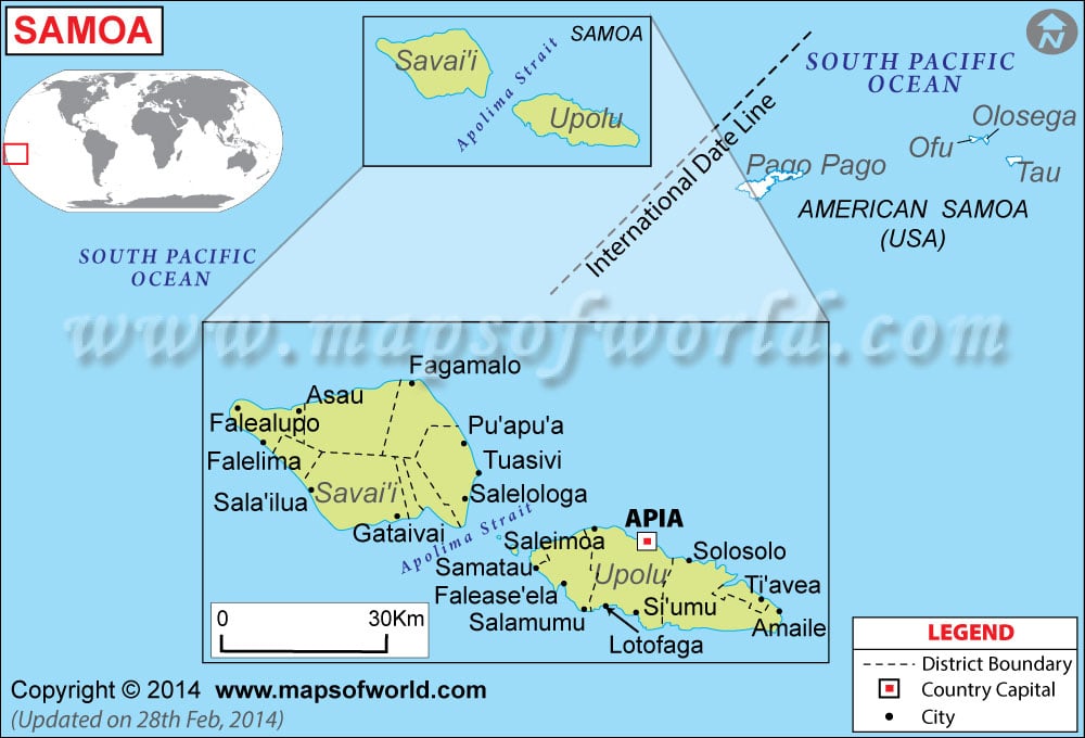 Mapa de Samoa