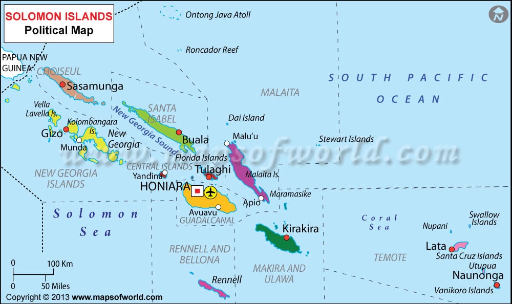 Mapa de las Islas Salomón