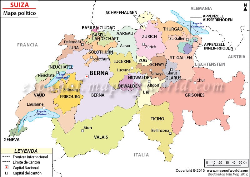 Mapa de Suiza