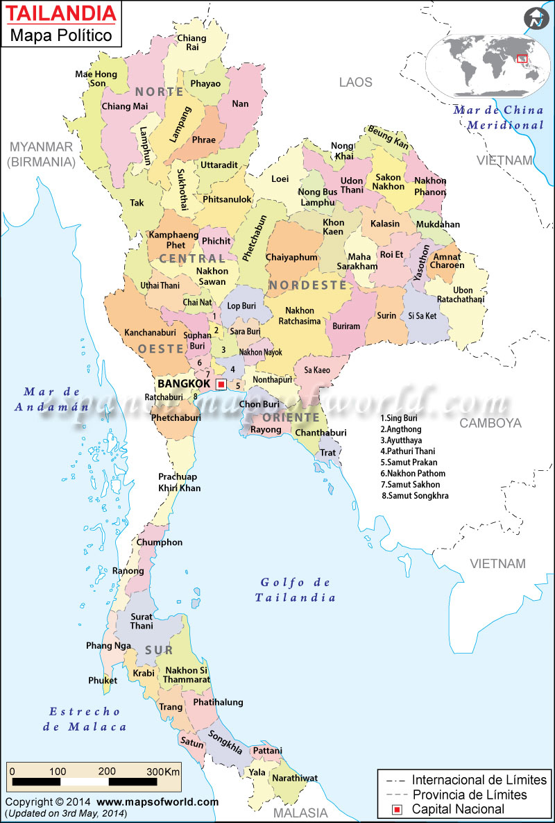 Mapa Tailandia