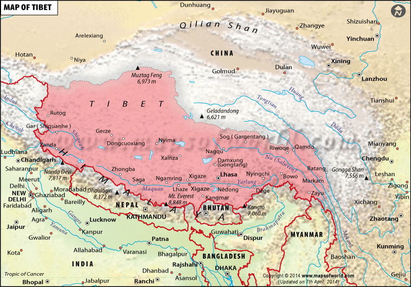 Tibet Mapa