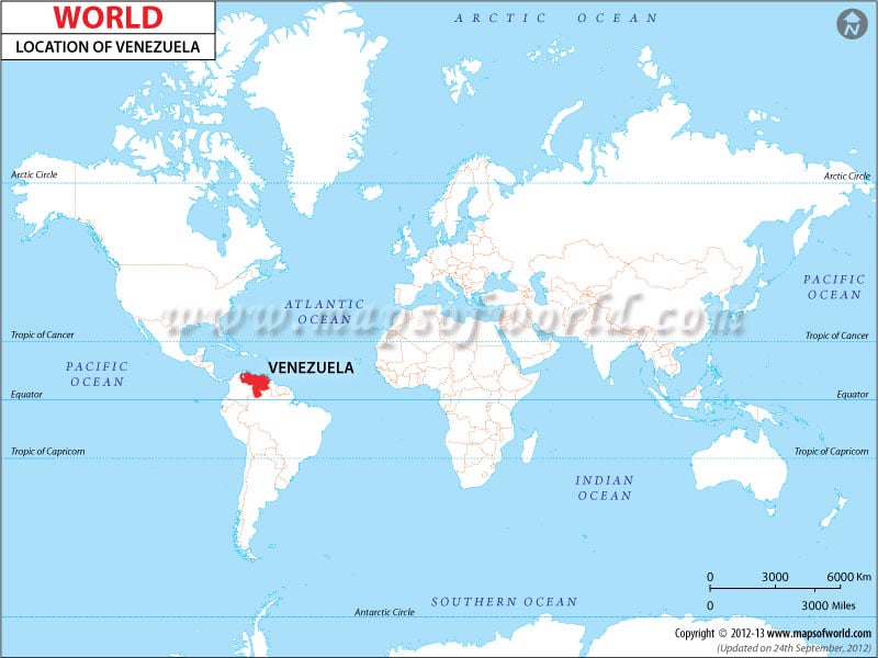 Mapa de Ubicación de Venezuela