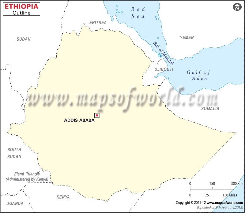 Outline of Ethiopia Map