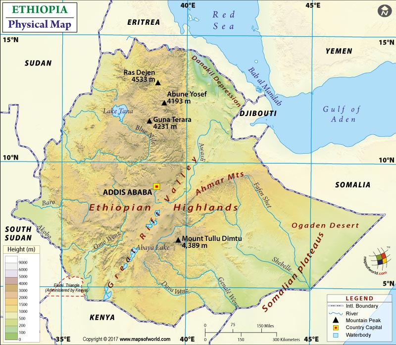 Physical Map Of Ethiopia MapsofWorld