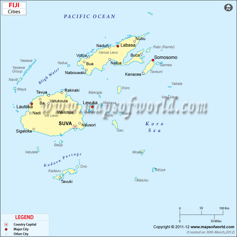 Cities In Fiji Map