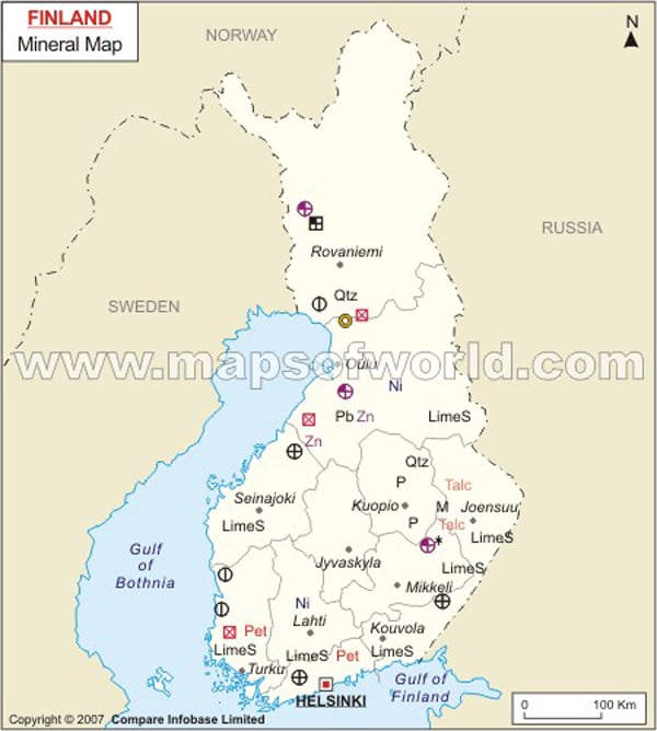 Finland Natural Resources Map