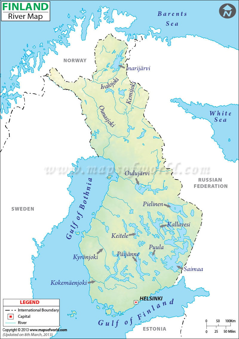 Finland River Map