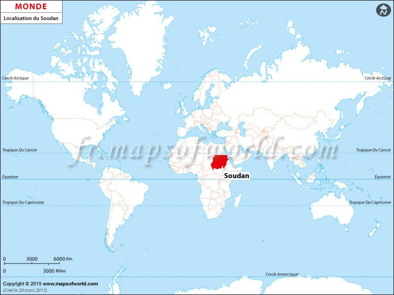  Carte des frontières de Soudan